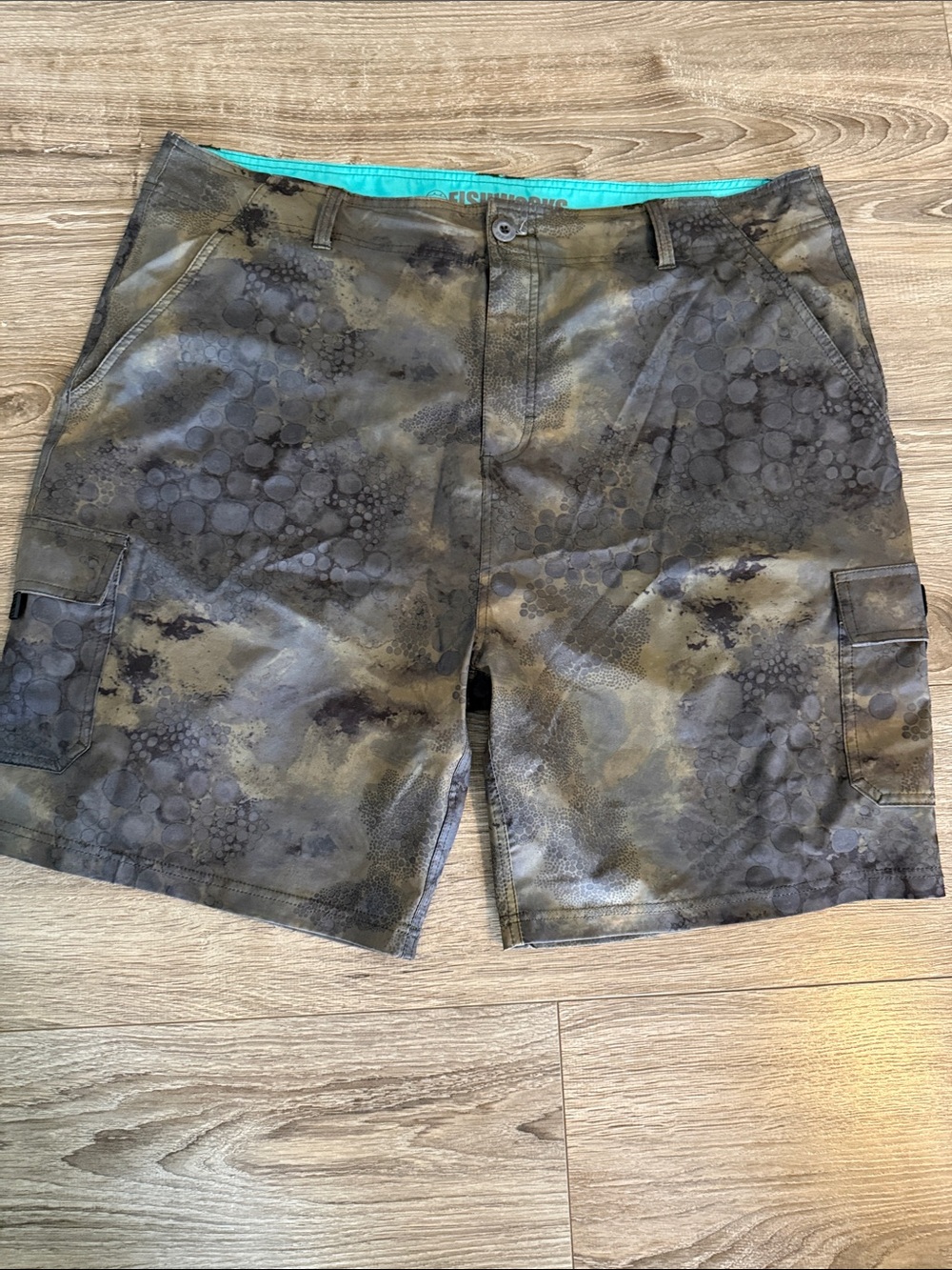 Men's Olive Camo Swim Board Shorts